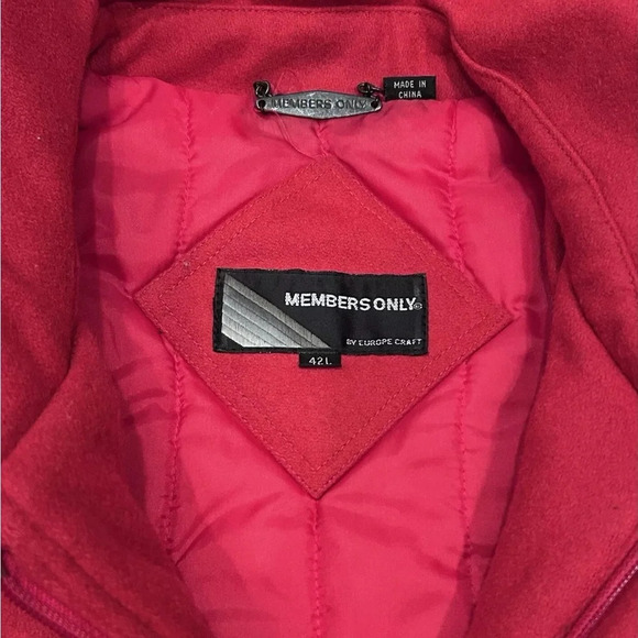Vintage Members Only red wool Bomber jacket size 47L - Picture 3 of 10